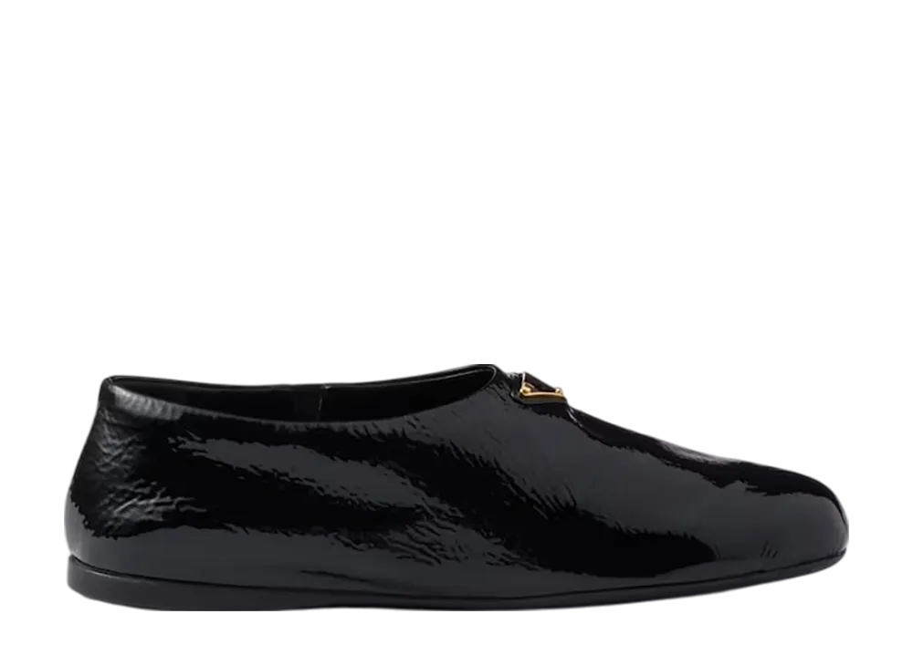 プラダ ウィメンズ ナプラックパテントレザー バレリーナ "ブラック"