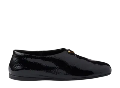 PRADA Women's Naplak Patent Leather Ballerinas "Black"