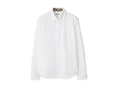 Burberry Regular Fit Cotton Poplin Shirt "White"