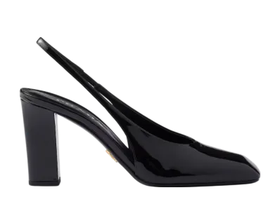 PRADA Women's Patent Leather Slingback Pumps "Black"