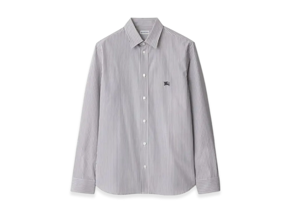 Burberry Regular Fit Stripe Cotton Shirt "Black/White"