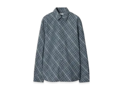 Burberry Regular Fit Check Cotton Shirt "Pewter"