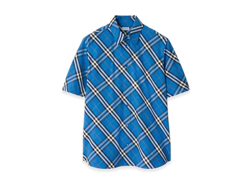 Burberry Regular Fit Check Cotton Shirt "Hyacinth"