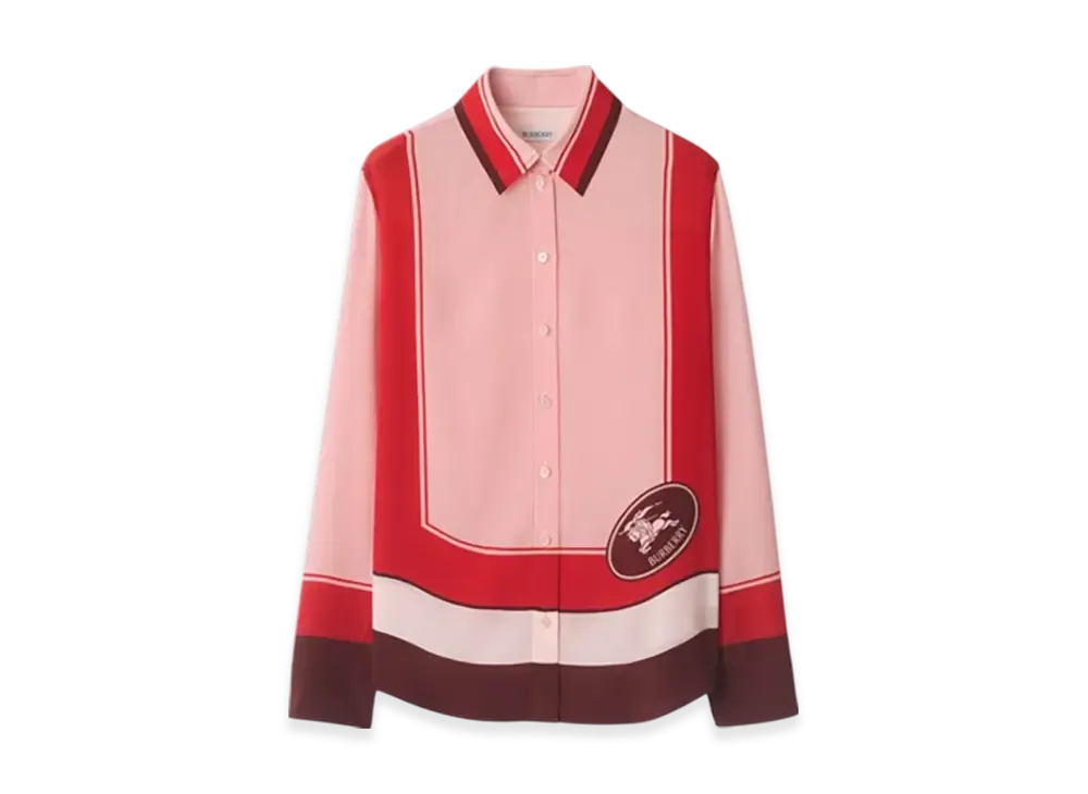Burberry Regular Fit Night Stamp Box Silk Shirt "Box"