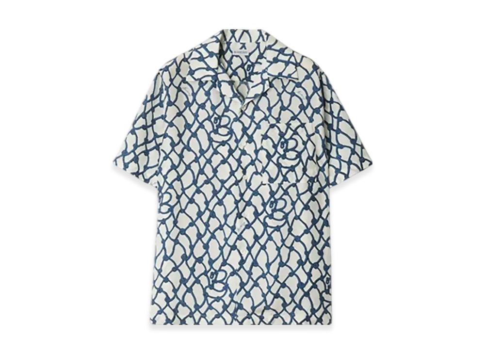 Burberry Regular Fit Knot Silk Shirt "Pool"