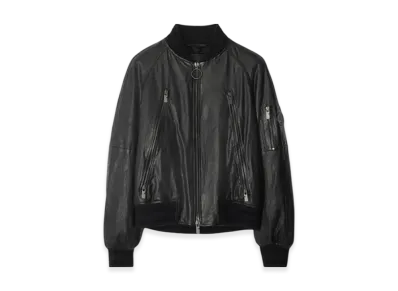 Burberry Leather Bomber Jacket "Black"