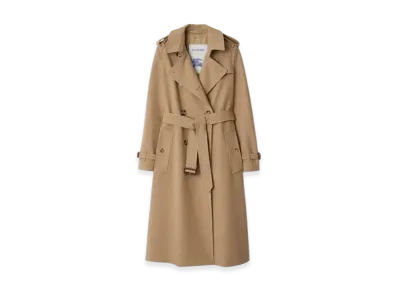 Burberry Long Cashmere Kensington Trench Coat "Trail Melange"