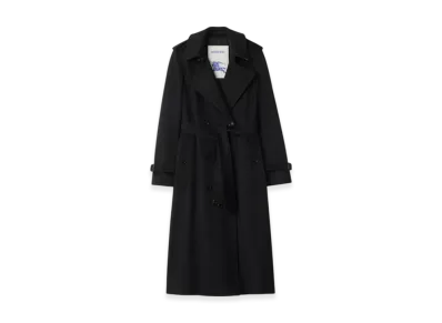 Burberry Long Cashmere Kensington Trench Coat "Black"