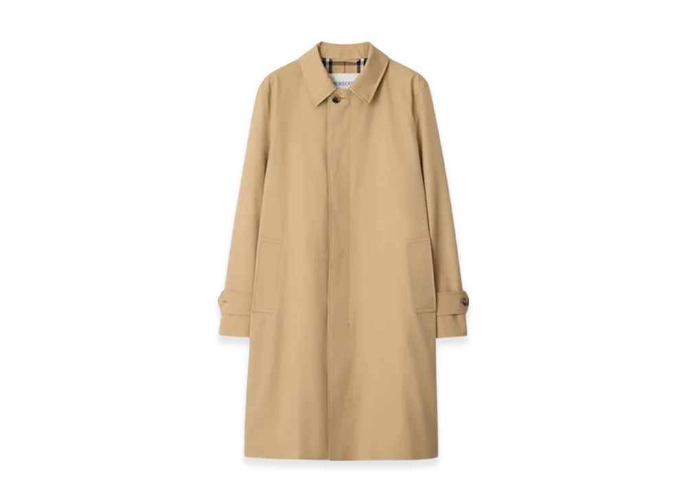 Burberry Long Gabardine Car Coat "Flax"