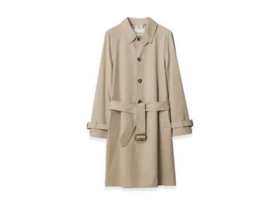 Burberry Long Gabardine Car Coat "Fossil"