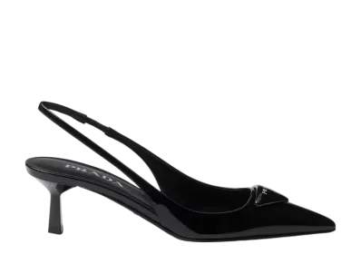 PRADA Women's Patent Leather Slingback Pumps "Black"
