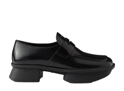 PRADA Women's Equal Brushed Leather Loafers "Black"