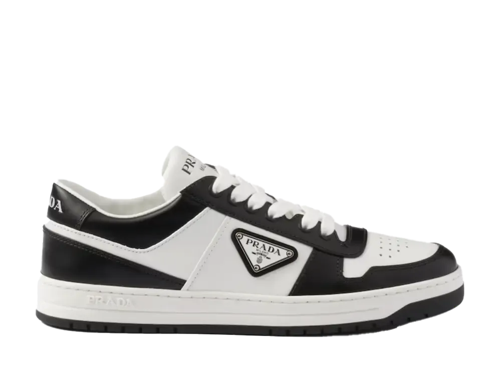 プラダ ウィメンズ ダウンタウン レザー スニーカー "ホワイト/ブラック"