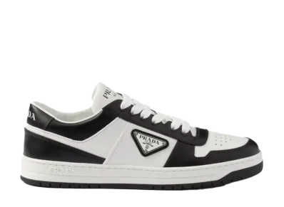 PRADA Women's Downtown Perforated Leather Sneakers "White/Black"
