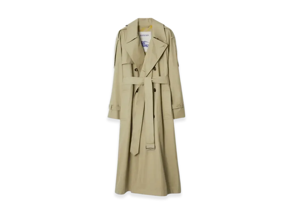 Burberry Long Gabardine Castleford Trench Coat "Hunter"