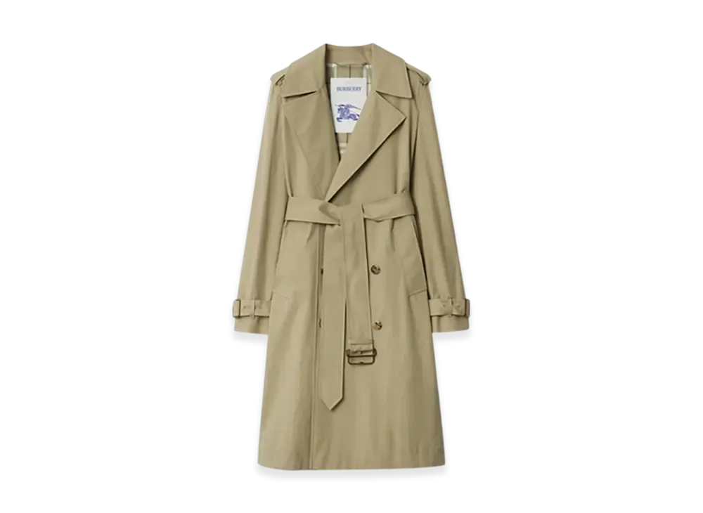 Burberry Long Gabardine Trench Coat "Skylark"