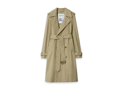 Burberry Long Gabardine Trench Coat "Skylark"