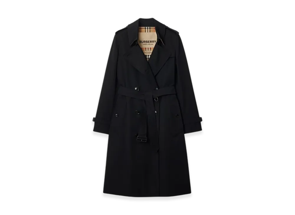 Burberry Long Kensington Heritage Trench Coat "Black"
