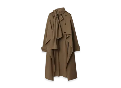 Burberry Long Silk Scarf Trench Coat "Stoat"