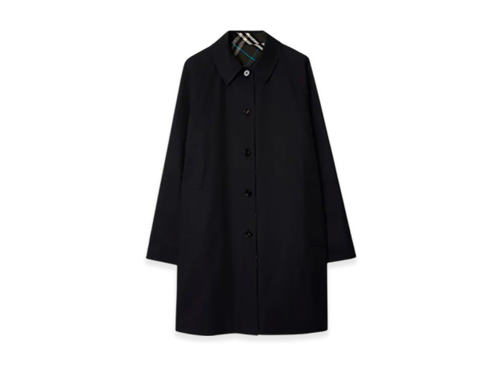 Burberry Long Reversible Gabardine Car Coat "Black"