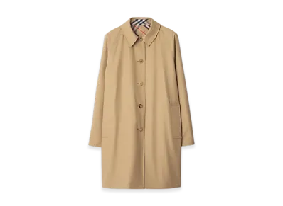 Burberry Long Reversible Gabardine Car Coat "Flax"