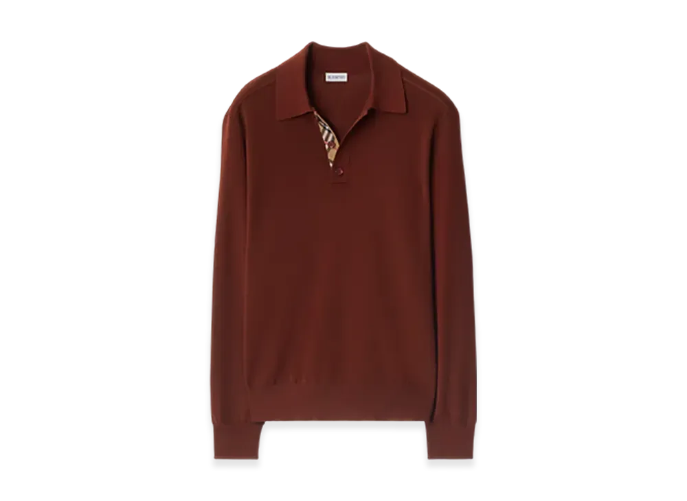 Burberry Long Sleeve Wool Polo Shirt "Box"