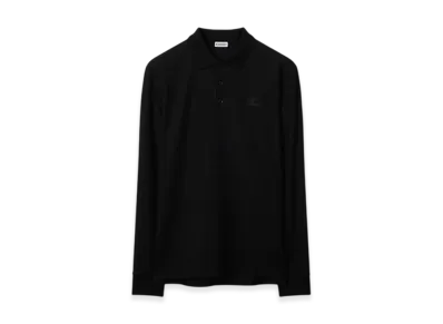 Burberry Long Sleeve Cotton Polo Shirt "Black"
