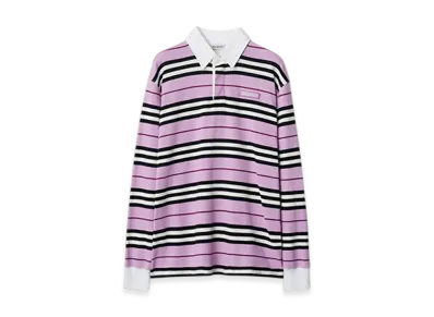 Burberry Long Sleeve Stripe Cotton Polo Shirt "Dawn"
