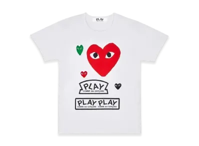 COMME des GARCONS PLAY Logo T-Shirt with Red Heart "White"