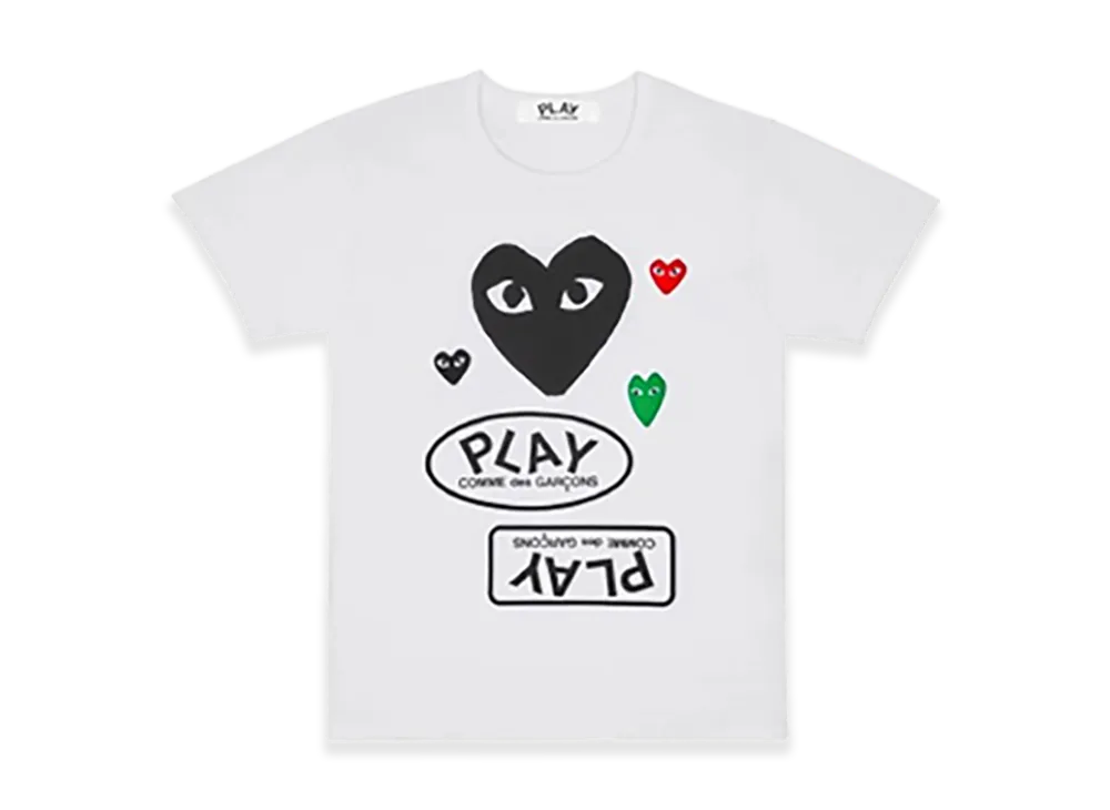 COMME des GARCONS PLAY Multi Logo Short Sleeve T-Shirt "White"