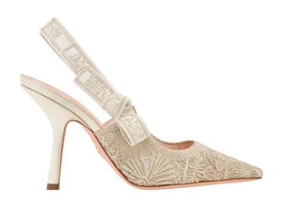 Dior Women's J'Adior Slingback Pumps Dior Chardons Embroidered Mesh "Gold"