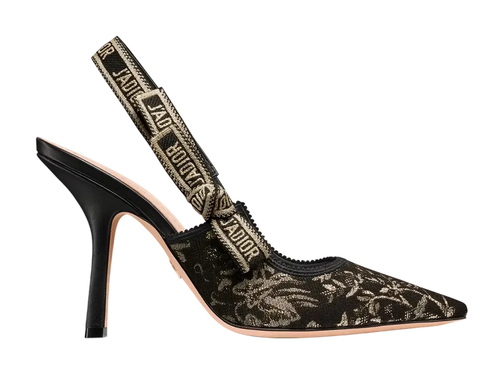 ディオール ウィメンズ ジャドール スリングバックパンプス ミルフィオリ ジャカード "ブラック/ゴールド"