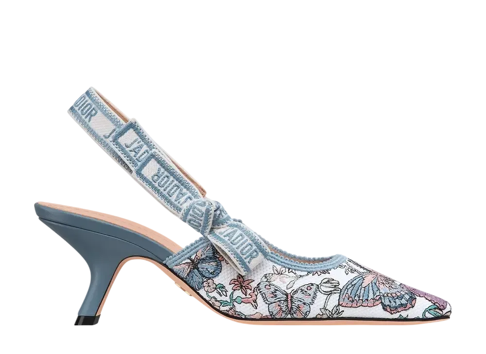 ディオール ウィメンズ ジャドール スリングバックパンプス トワル ドゥ ジュイ パピヨン エンブロイダリー コットン "ホワイトマルチカラー"