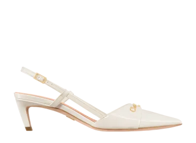 Dior Women's My Dior Slingback Pumps Patent Calfskin "White"