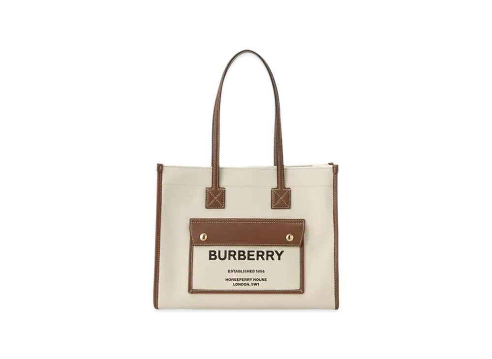 Burberry Two Tone SM Freya Tote "Natural"