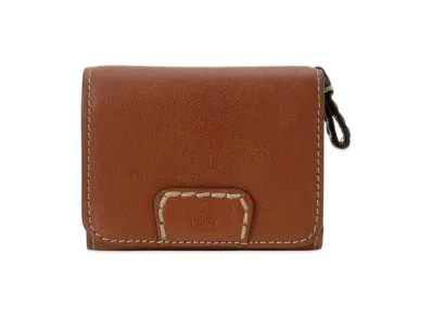 Chloe SM Trifold Wallet "Sepia Brown"