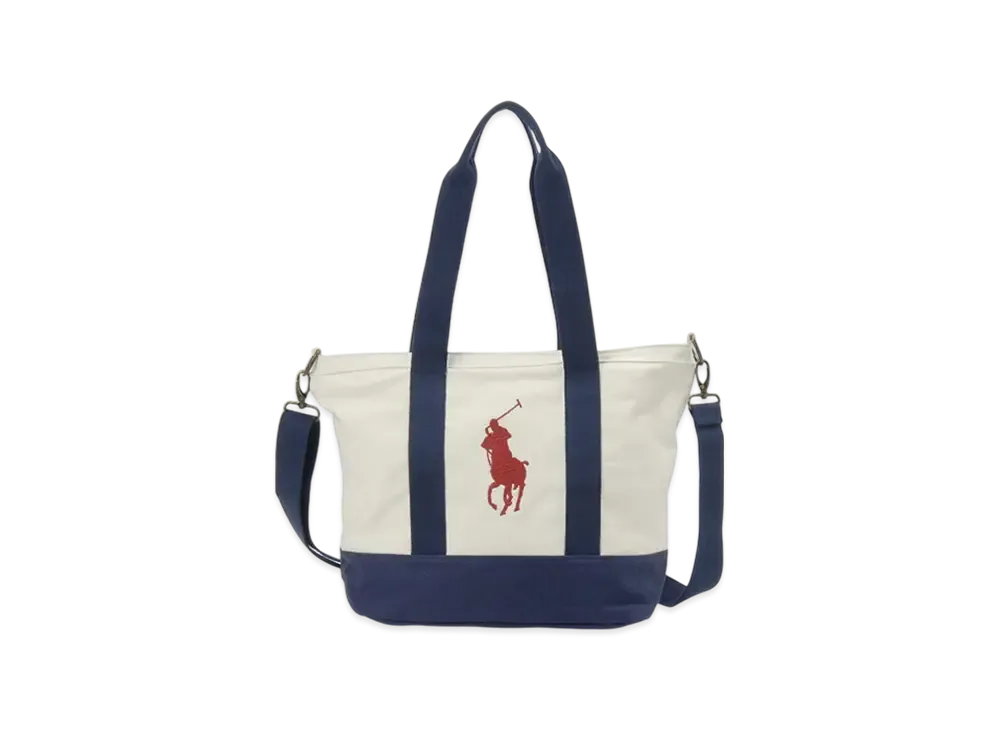 Polo Ralph Lauren Children Player Tote "White/Newport Navy"