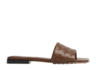 Bottega Veneta Women's Parco Flat Mule "Dark Leather"