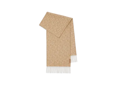Burberry B Charm Cashmere Scarf "Camel"