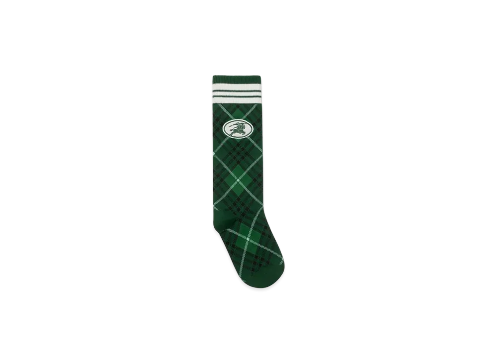 Burberry Argyle Check Stretch-cotton Blend Socks "Green"