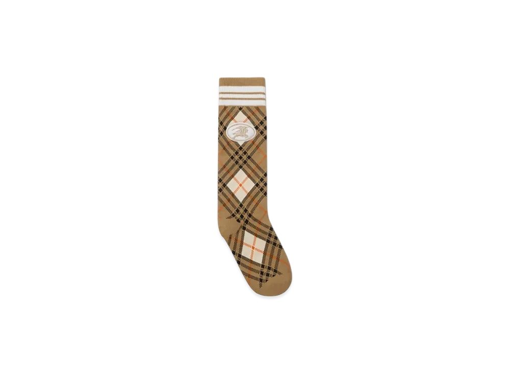Burberry Argyle Check Stretch-cotton Blend Socks "Biscuit Beige"