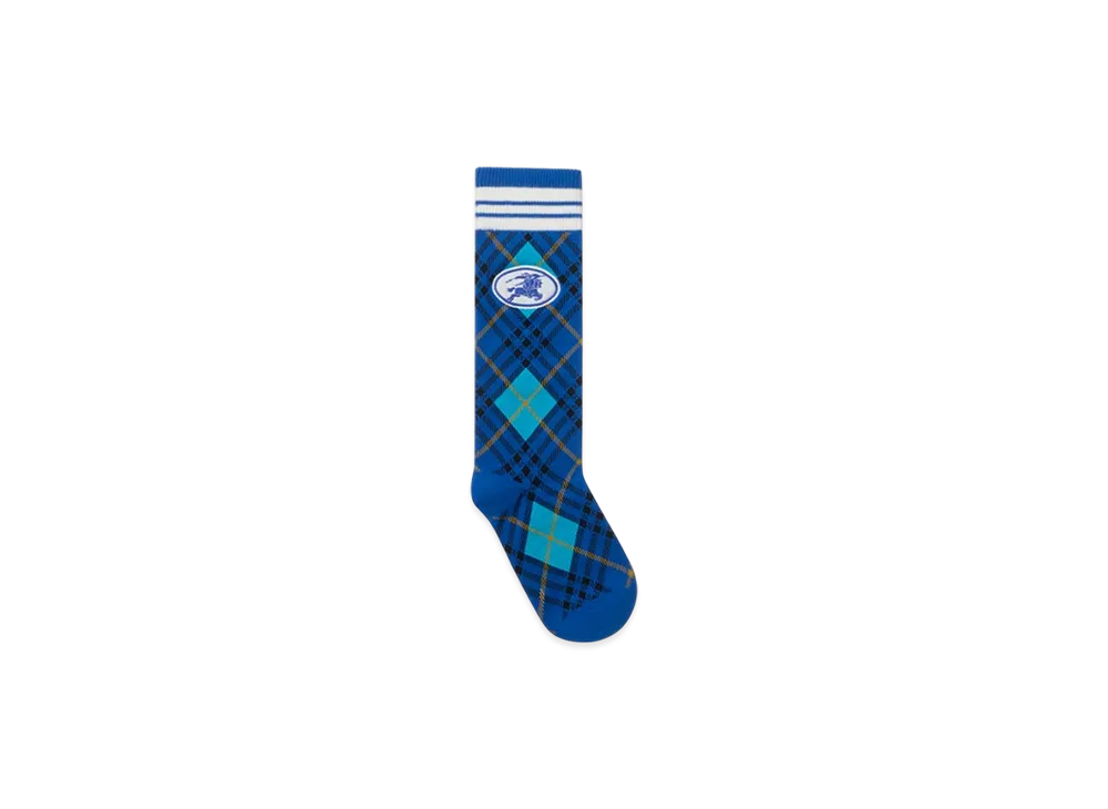 Burberry Argyle Check Stretch-cotton Blend Socks "Hyacinth"