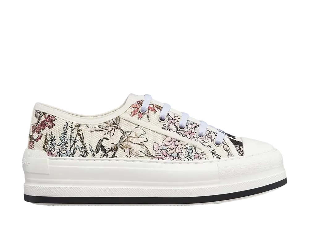 Dior Women's Walk'n'Dior Platform Sneaker Millefiori Embroidered Cotton "Nude/White"