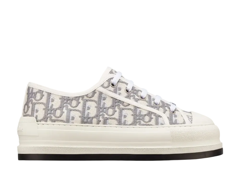 Dior Women's Walk'n'Dior Platform Sneaker Dior Oblique Embroidered Cotton "Stone Gray"