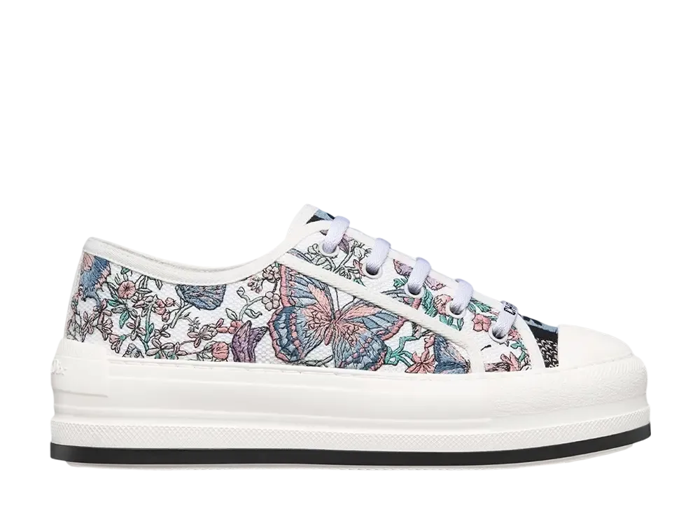 Dior Women's Walk'n'Dior Platform Sneaker Toile de Jouy Papillon Embroidered Cotton "White Multi Color"