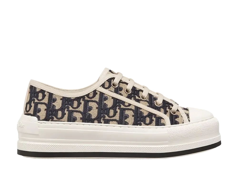 Dior Women's Walk'n'Dior Platform Sneaker Dior Oblique Embroidered Cotton "Deep Blue"