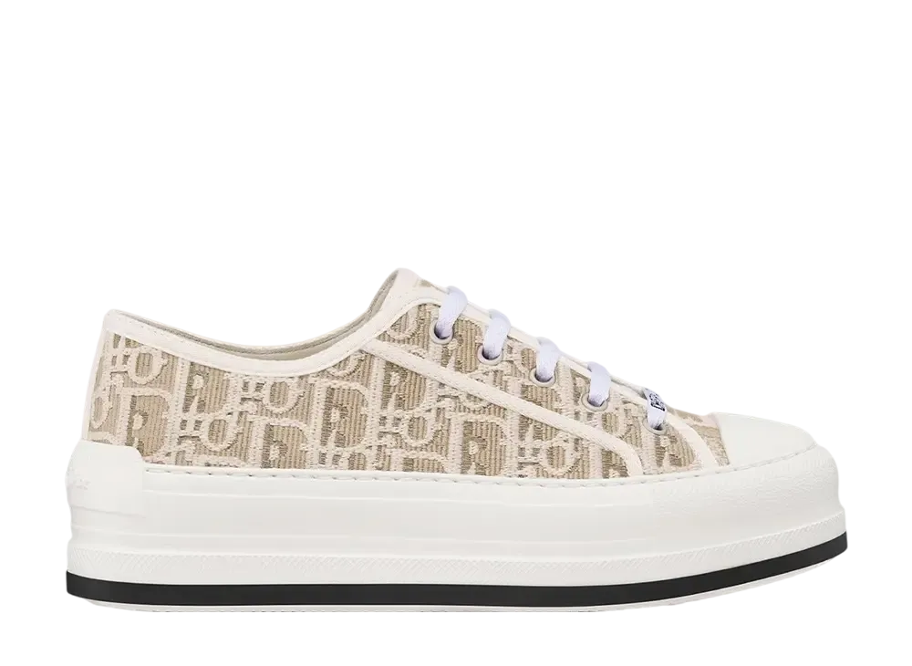 Dior Women's Walk'n'Dior Platform Sneaker Dior Oblique Embroidered Cotton "Beige"