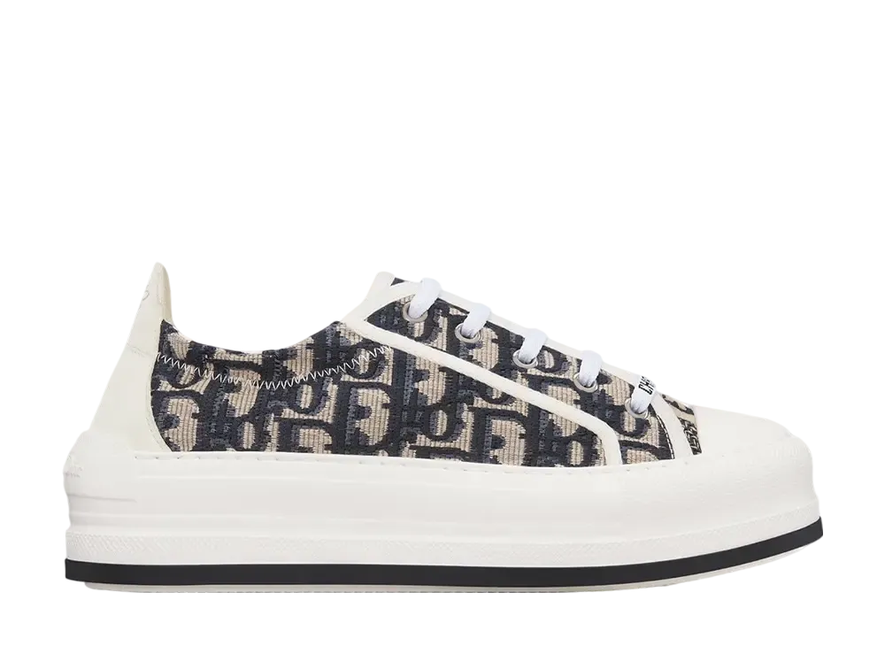 ディオール ウィメンズ ウォーキンディオール プラットフォームスニーカー ディオール オブリーク エンブロイダリー コットン "ディープブルー/ホワイト"