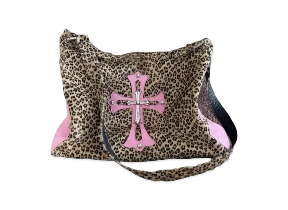 Chrome Hearts Leopard Print Cross Patch Bag "Pink"
