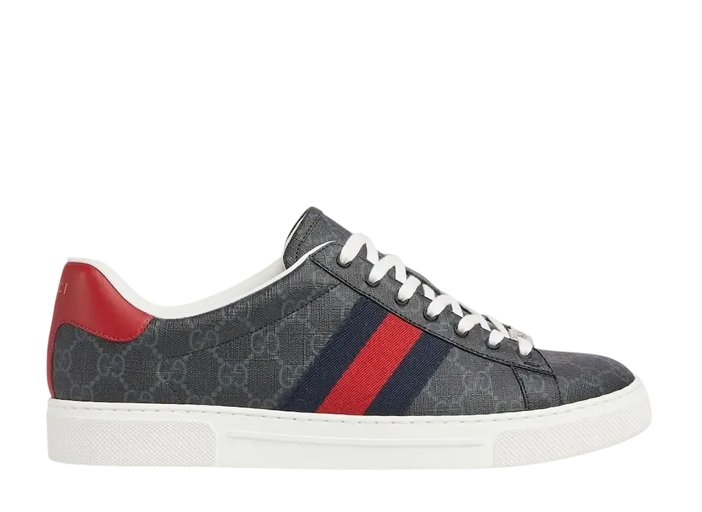グッチ エース ウェブ ストライプ スニーカー "ブラック/レッド/ブルー"